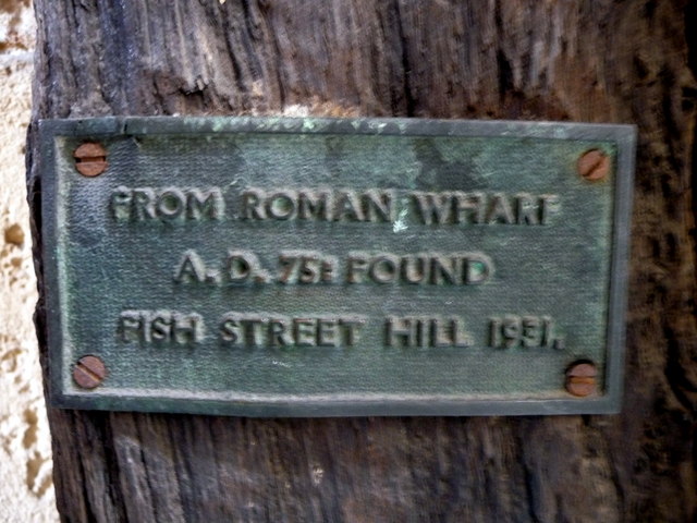 Plaque on Piece of Roman Wood, London EC4