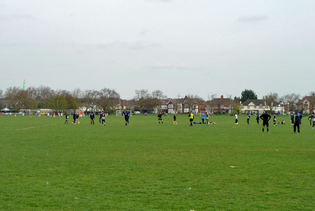 Football matches, Wanstead Flats © Robin Webster :: Geograph Britain and Ireland