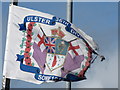 Banner of the 36th (Ulster) Division flying at Kilkeel