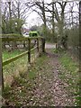 Footpath from the west arrives at Horsebridge Hill