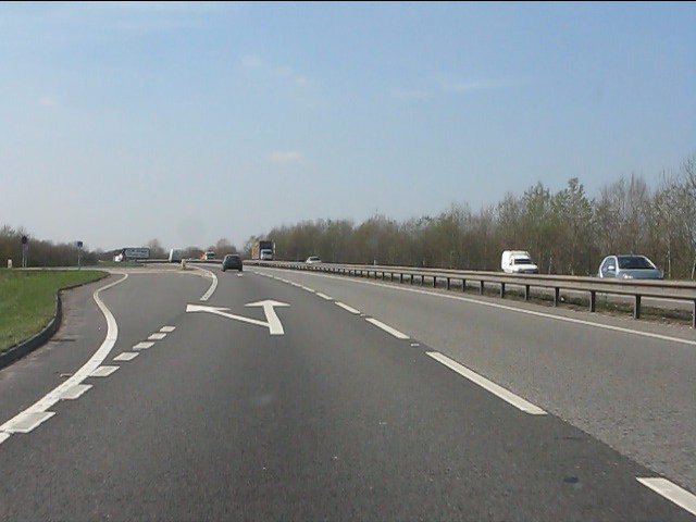 A50 at the exit for HM Prison, Foston... © Peter Whatley cc-by-sa/2.0 ...