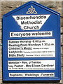 Blaenrhondda Methodist Church sign board