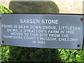 Sarsen Stone Plaque, Littleton