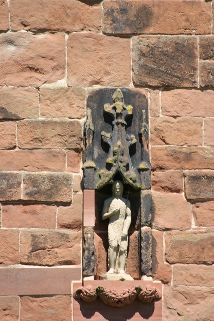 St John the Baptist, Church Tower, Statue