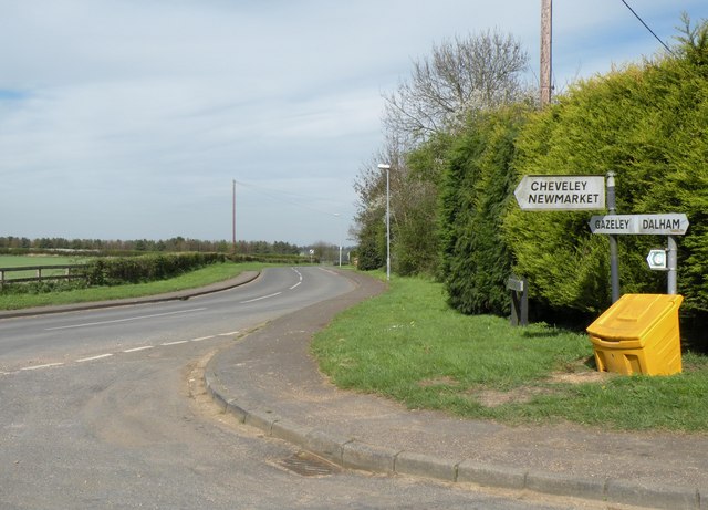 Gazeley Road viewed from Dalham Road