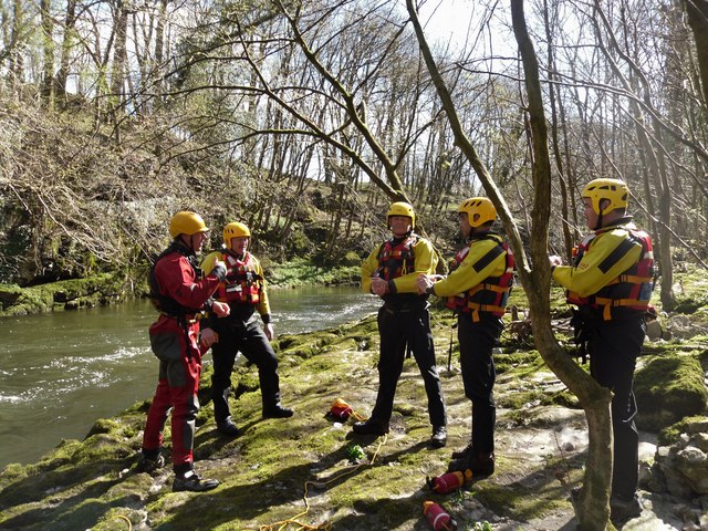 Mountain Rescue Training, Larkrigg on the River Kent