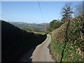 Single track road just below Plas Isa