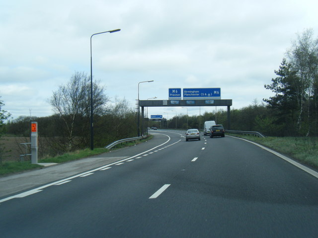 M62/M6 slip road © Colin Pyle :: Geograph Britain and Ireland