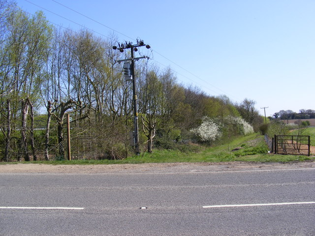 Footpath to the A12 Wickham Market Bypass