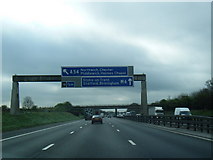 SJ7468 : M6 sign gantry west of Cranage by Colin Pyle
