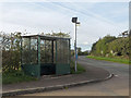 Bus stop with no one waiting