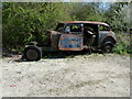 Abandoned car in Daux Road industrial estate