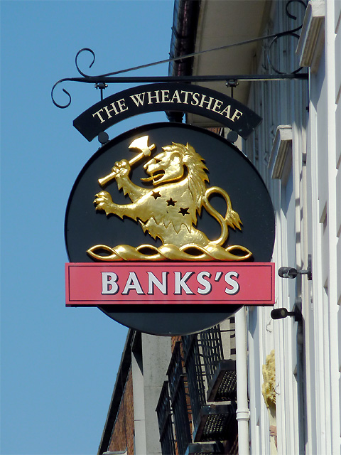 The Wheatsheaf pub sign in Tower Street,... © Roger D Kidd :: Geograph ...