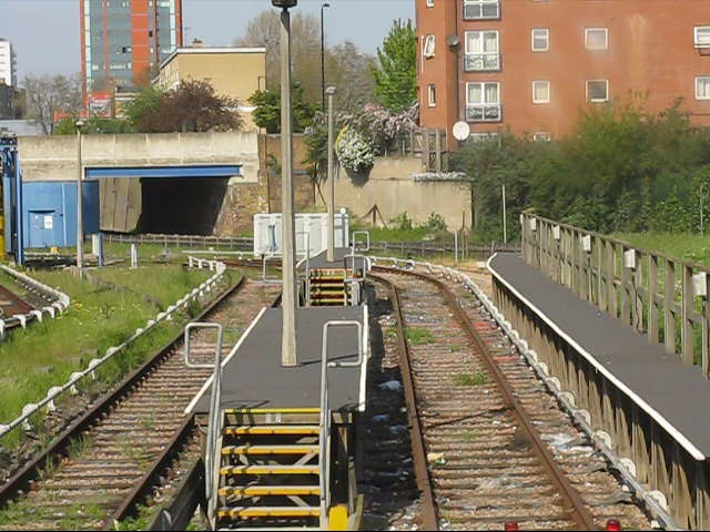 Stabling sidings, Docklands Light Railway depot, Poplar