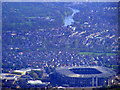 Twickenham Stadium and the Thames from the air