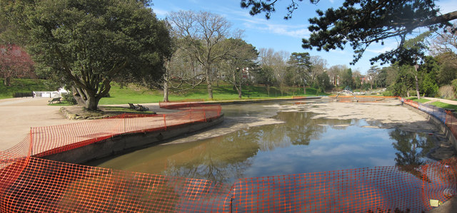 Drained boating lake