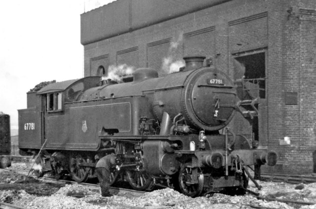 A Suburban tank engine at Neasden Shed, getting attention
