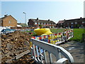 Rubble and pipes in Blendworth Crescent