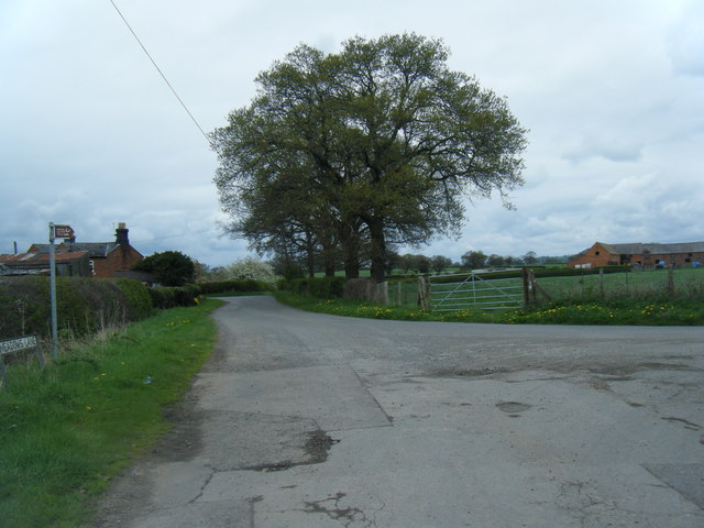 Lane junction near Horton Hall