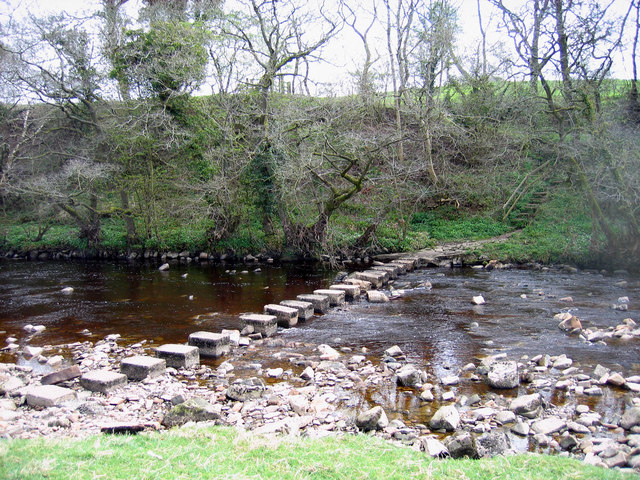 Stepping stones across the River Irthing