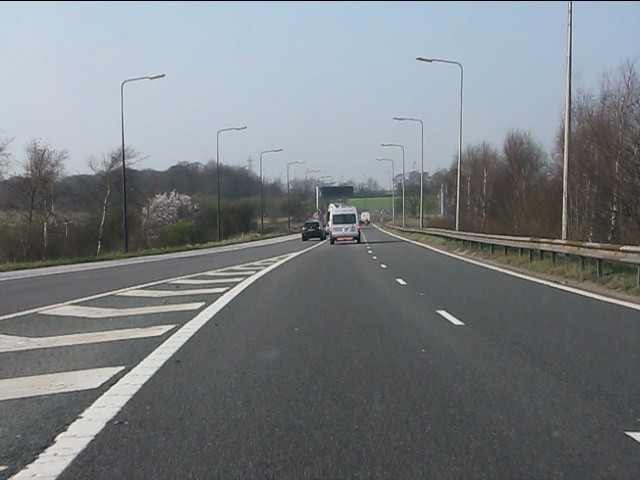 Croft Interchange - northbound slip... © Peter Whatley cc-by-sa/2.0 ...