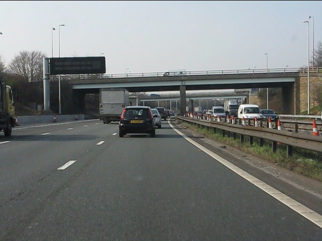 M6 Motorway - junction 22 bridges © Peter Whatley cc-by-sa/2.0 ...