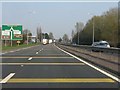 A580 approaching the Greyhound roundabout, eastbound