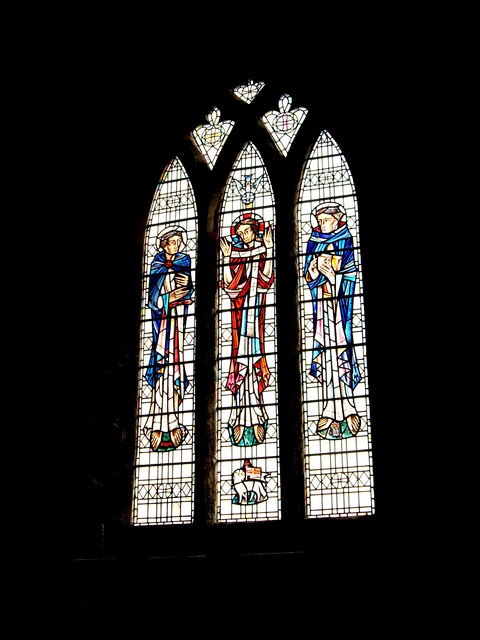 A 13th century 3-light window with intersected mullions