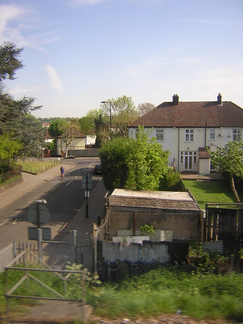 Manor Farm Road, Norbury, from the train