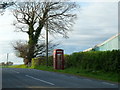 Phone box by the B4310 near the Botanic Gardens of Wales