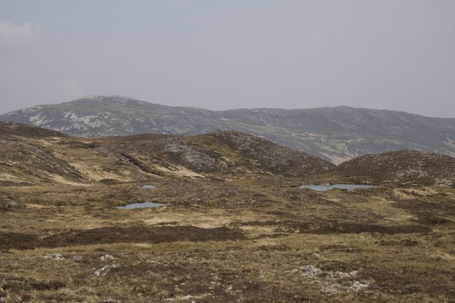 Moorland pools on the plateau of an unnamed mountain on Islay