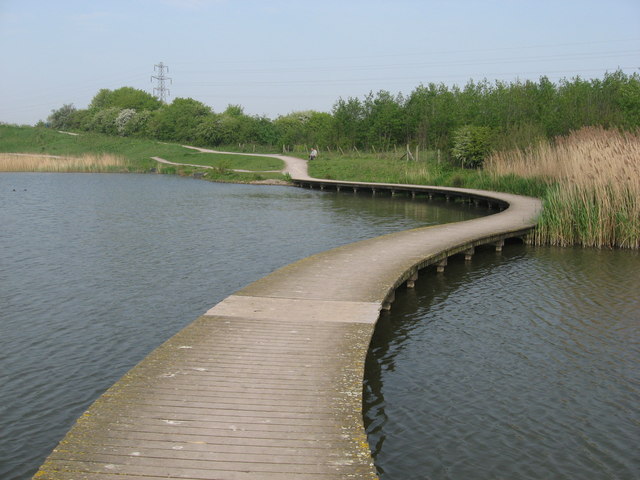 Boardwalk in Parc Tredelerch, Cardiff © Gareth James cc-by-sa/2.0 ...