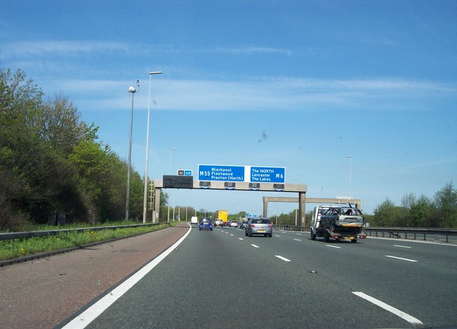 Gantry over M6 near junction 32 © Raymond Knapman :: Geograph Britain ...