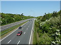 Downhill southbound traffic on the A23