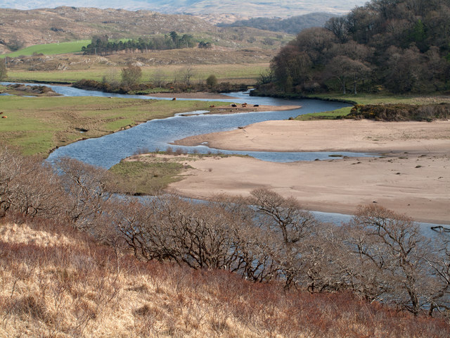 Rivers at south end of Loch Arienas