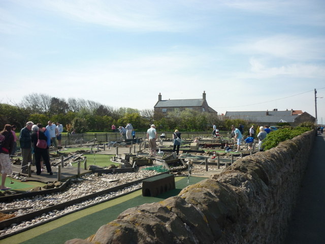 Playing crazy golf, Seahouses
