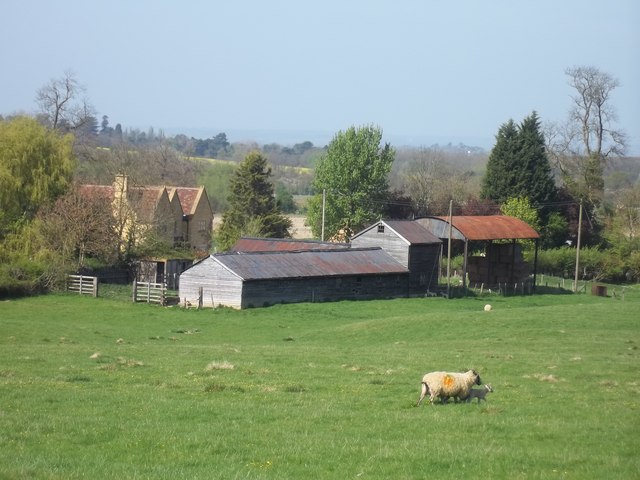 Farm buildings across the field