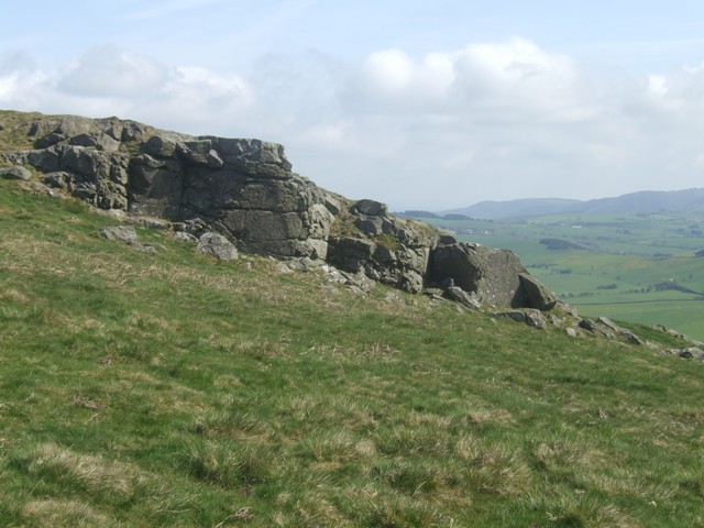 Rock outcrops on the edge of Corndon Hill