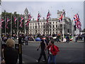 TQ3079 : Crowds in Parliament Square dispersing after the Royal Wedding by PAUL FARMER