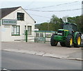 John Deere tractor outside Frank Sutton premises, Raglan