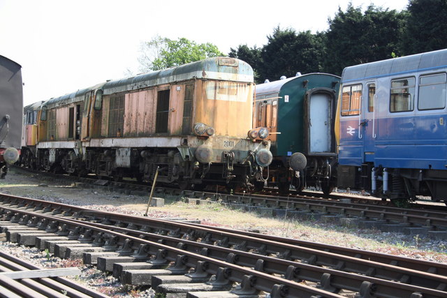 Preserved Class 20 diesel locomotives at Colne Valley Railway