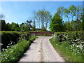 Footpath and bridleway junction at Belswardyne Hall