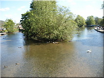 SK2168 : Island in River Wye at Bakewell by SMJ