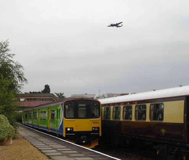 Train and Lancaster Bomber, Stratford upon Avon