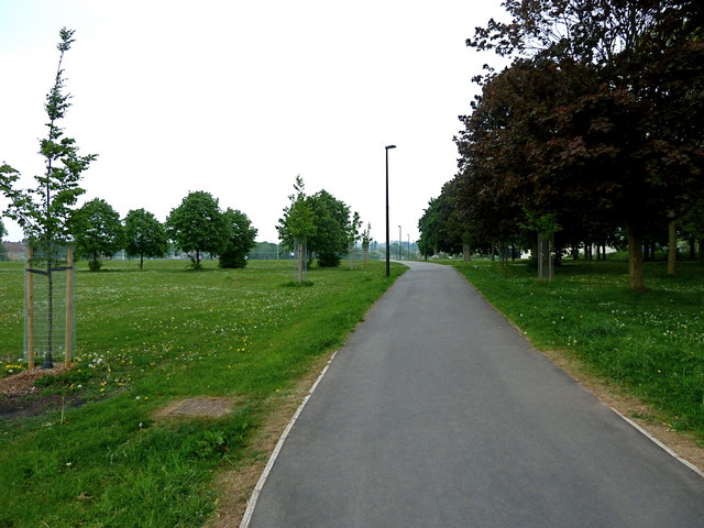 Cycle path and playing fields at Clay... © Anthony O'Neil :: Geograph ...