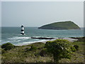 SH6481 : Puffin Island and Lighthouse, Trwyn Du by Peter Barr
