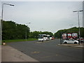 The coach park at Hartshead Services M62