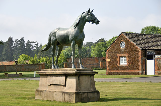 Statue of race horse "Persimmon" at Sandringham