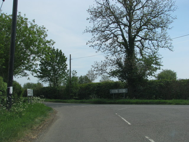 Road junction near Preston Bisset
