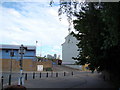 View of Royal Victoria Dock buildings from Orchard Place